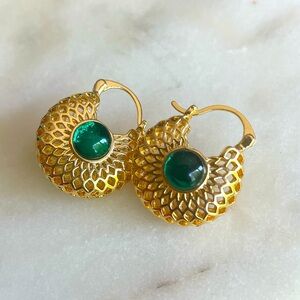 Small Lightweight cult gaia 14k Gold plated Earrings Elegant Chunky Hoops